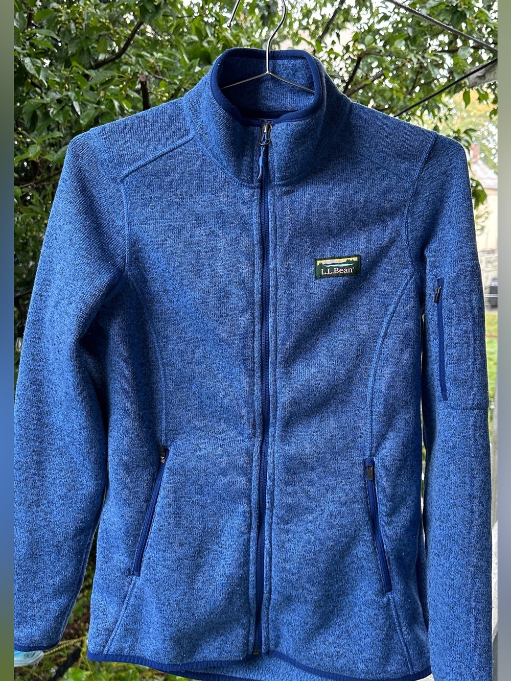 L.L. Bean Heathered Blue Full-Zip Fleece Jacket